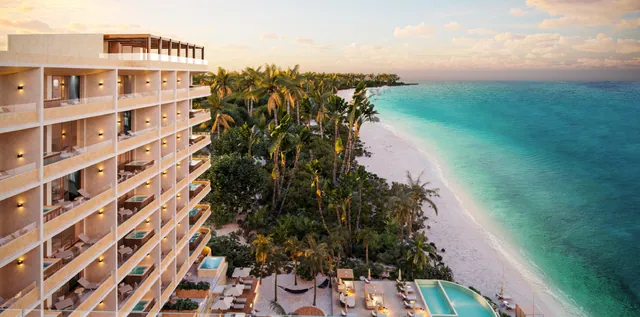 The view out to the Caribbean from a penthouse terrace