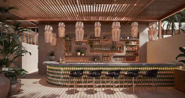 Snack bar beside the pool deck