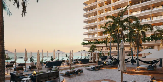 Shaded cabanas on the sun deck