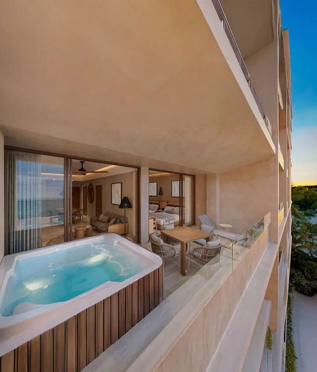 Plunge pool on a one bedroom terrace