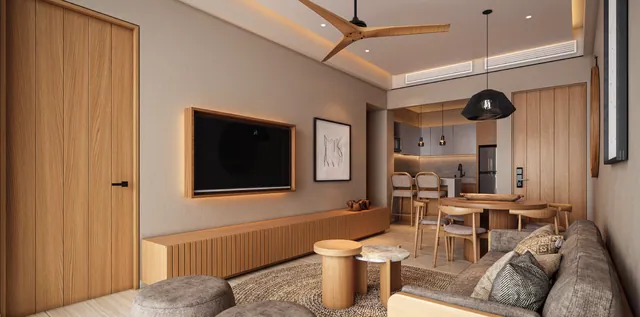 Two Bedroom residence living and dining area